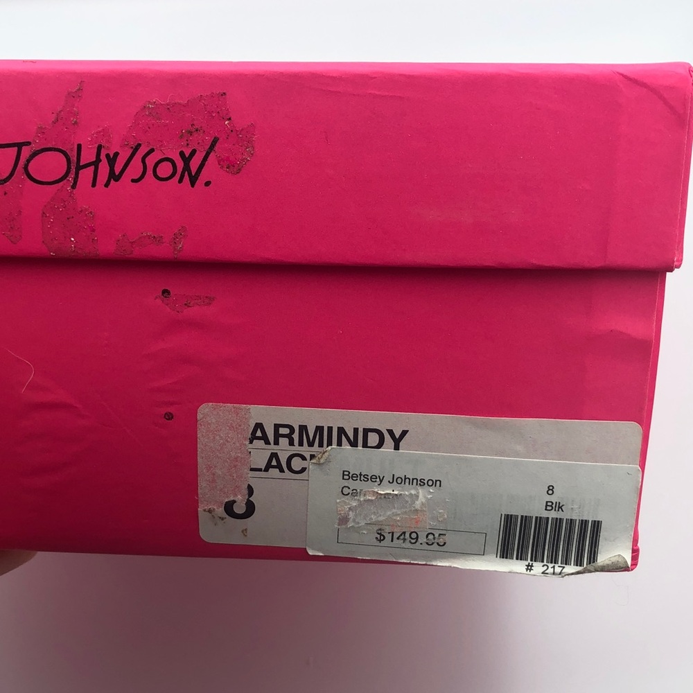 Betsey Johnson Carmindy Black and Pink High Heels Leather Upper NIB - Picture 15 of 15
